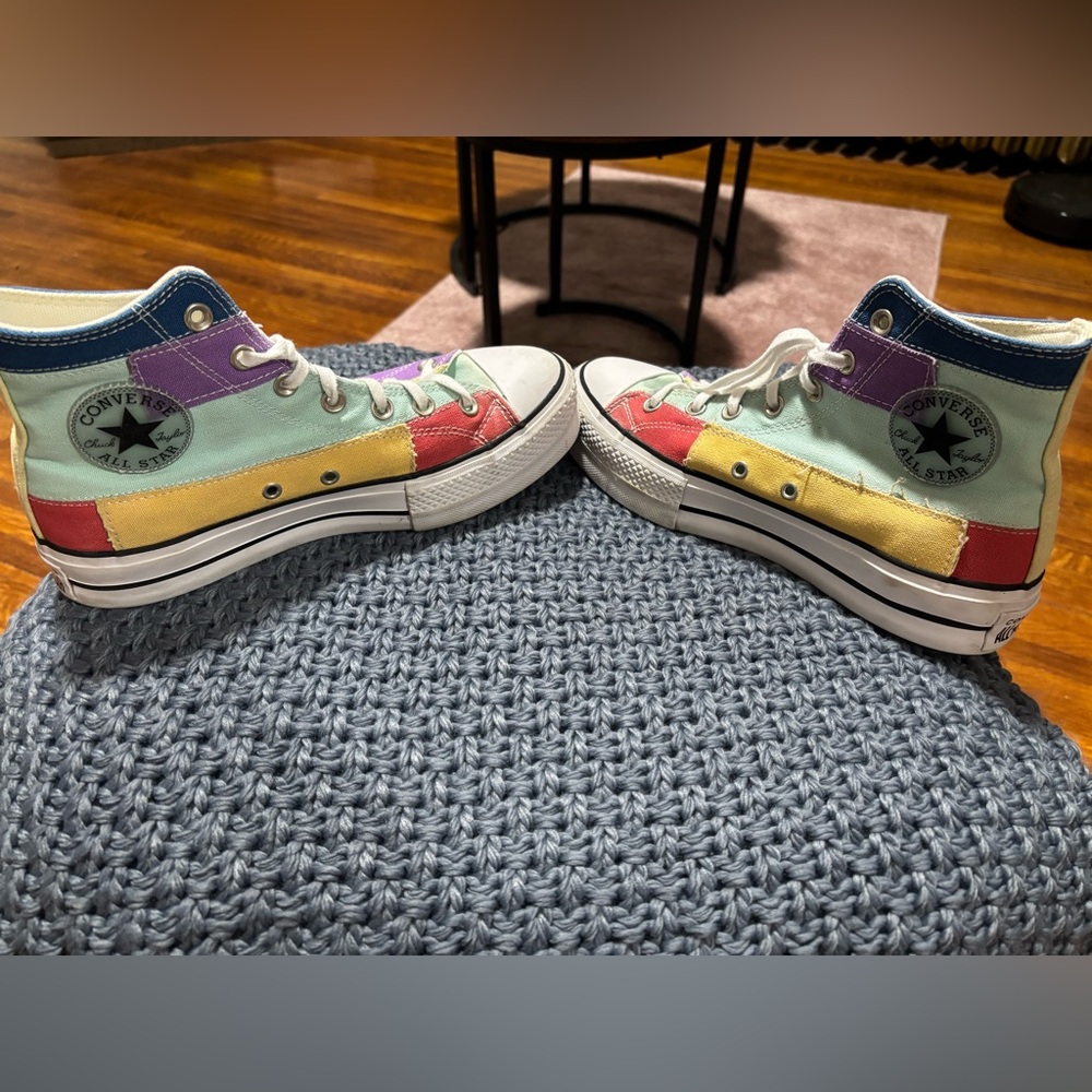 Platform Colorblock Converse High-Tops - Picture 3 of 7